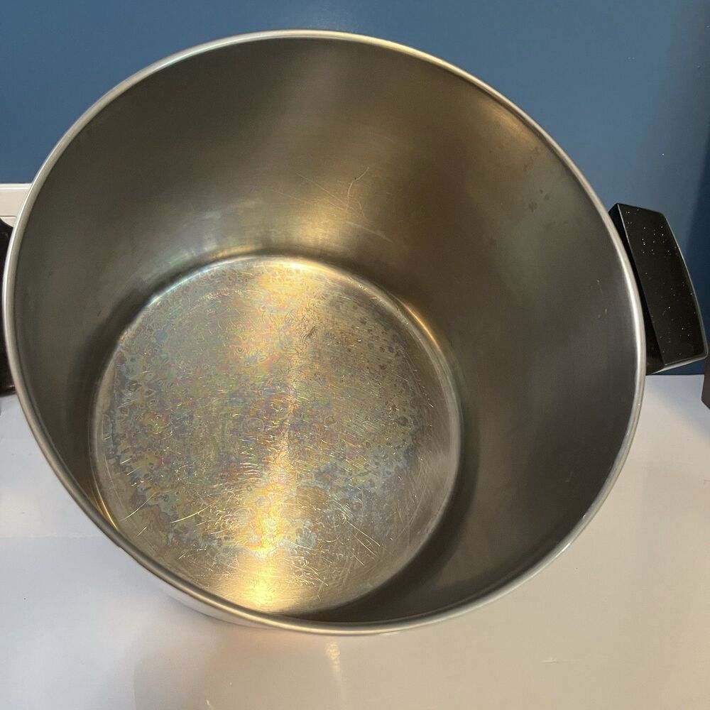 REVERE WARE 8 Qt Stock Pot & Lid Copper Bottom Clinton ILL USA Vtg Clean - Picture 7 of 15